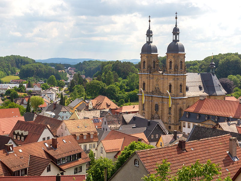 A view over Gößweinstein and the Pilgrimage Church
